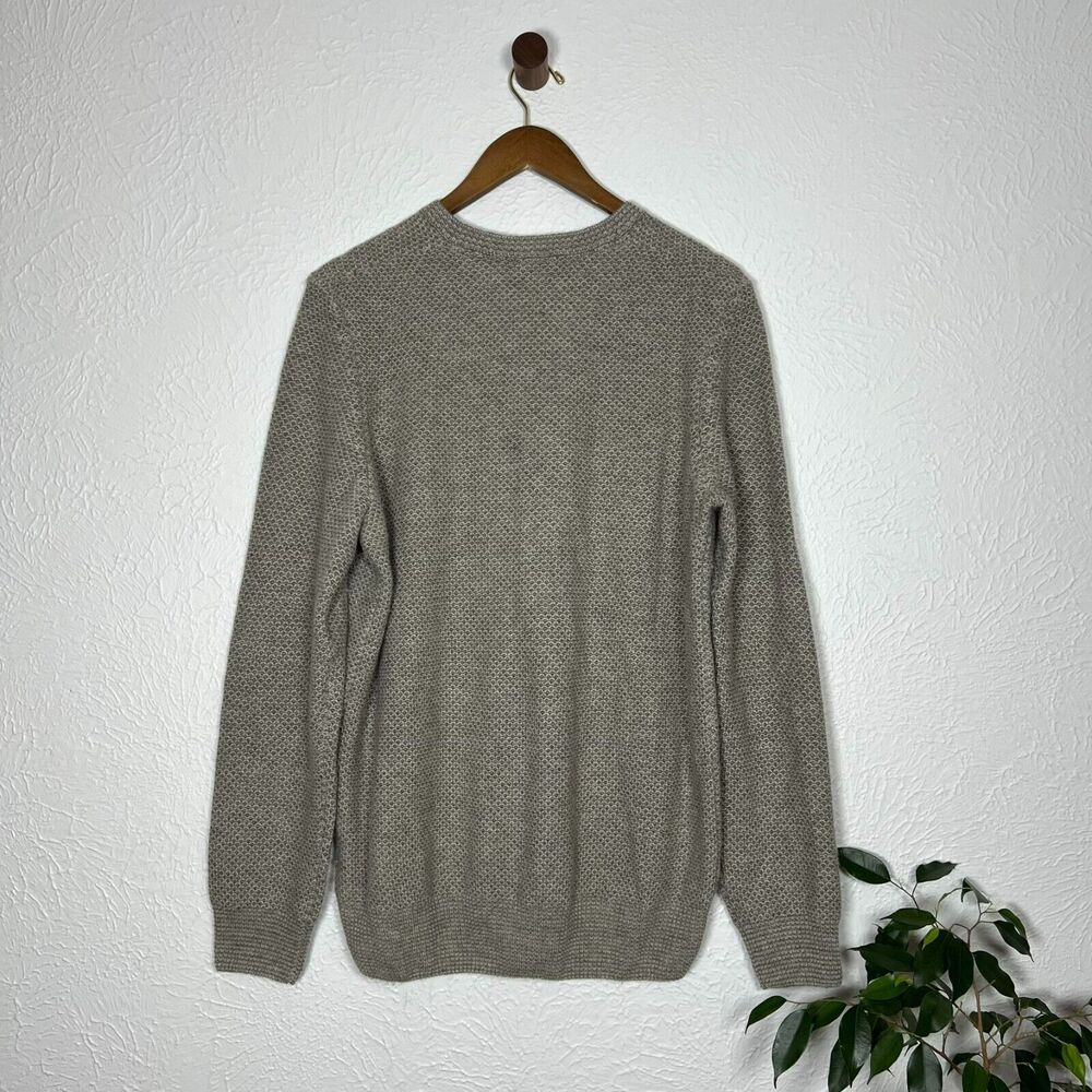 Joseph Abboud Gray Waffle Knit Long Sleeve Wool Nylon Sweater Size Medium - Picture 6 of 10